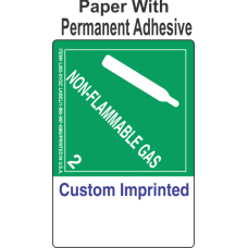 Non-Flammable Gas Class 2.2 Custom Imprinted Shipping Name (Extended) Paper Labels