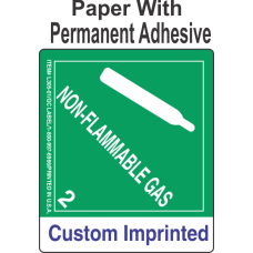 Non-Flammable Gas Class 2.2 Custom Imprinted Shipping Name Paper Labels