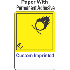 Oxidizer Class 5.1 Custom Imprinted Shipping Name (Extended) Paper Int Wordless Labels