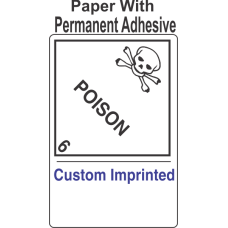 Poison Class 6.2 Custom Imprinted Shipping Name (Extended) Paper Labels