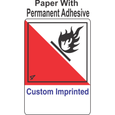 Spontaneously Combustible Class 4.2 Custom Imprinted Shipping Name (Extended) Paper Int Wordless Labels