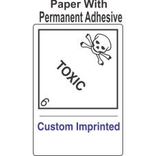Toxic Class 6.1 Custom Imprinted Shipping Name (Extended) Paper Labels