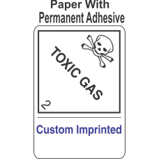 Toxic Gas Class 2.3 Custom Imprinted Shipping Name (Extended) Paper Labels