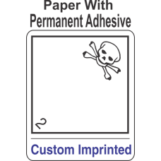 Toxic Gas Class 2.3 Custom Imprinted Shipping Name Paper Int Wordless Labels