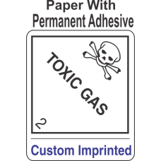 Toxic Gas Class 2.3 Custom Imprinted Shipping Name Paper Labels