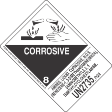 Amines, Liquid, Corrosive, N.O.S. (Benezene 1, 3 Dimethaneamine(Mxda), 3aminomethyl3, 5, 5 Trimthylcyclohexylamine, UN2735, PGIII