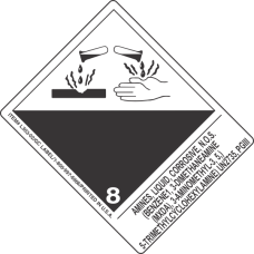 Amines, Liquid, Corrosive, N.O.S. (Benzene1, 3 Dimethaneamine (Mxda), 3 Aminomethyl 3, 5,) 5 Trimethylcyclohexylamine) UN2735, PGIII