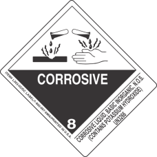 Corrosive Liquid, Basic Inorganic, N.O.S. (Contains Potassium Hydroxide) UN3266