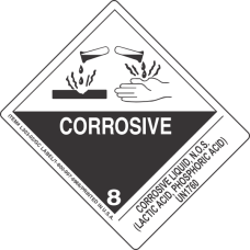 Corrosive Liquid, N.O.S. (Lactic Acid, Phosphoric Acid) UN1760