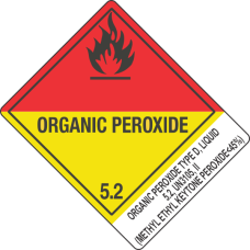 Organic Peroxide Type D, Liquid 5.2, UN3105, II (Methyl Ethyl Keytone Peroxide<45%)