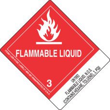 UN1993 Flammable Liquid, N.O.S. (Contains Hexane, Toluene), 3, PGII