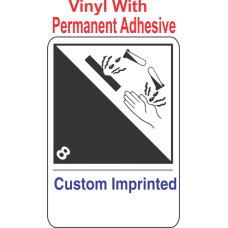 Corrosive Class 8 Custom Imprinted Shipping Name (Extended) Vinyl Int Wordless Labels