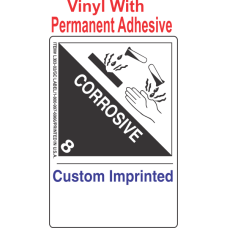 Corrosive Class 8 Custom Imprinted Shipping Name (Extended) Vinyl Labels