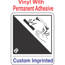 Corrosive Class 8 Custom Imprinted Shipping Name Vinyl Int Wordless Labels