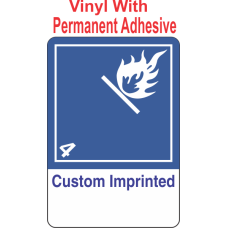 Dangerous When Wet Class 4.3 Custom Imprinted Shipping Name (Extended) Vinyl Int Wordless Labels