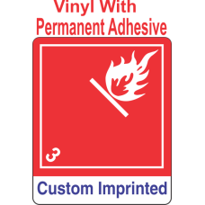 Flammable Class 3 Custom Imprinted Shipping Name Vinyl Int Wordless Labels