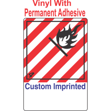 Flammable Solid Class 4.1 Custom Imprinted Shipping Name (Extended) Vinyl Int Wordless Labels