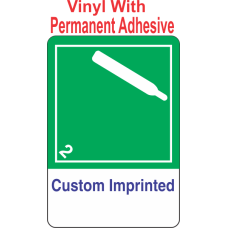 Non-Flammable Gas Class 2.2 Custom Imprinted Shipping Name (Extended) Vinyl Int Wordless Labels