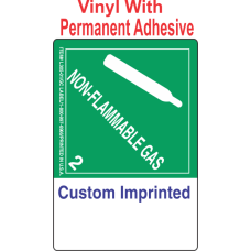 Non-Flammable Gas Class 2.2 Custom Imprinted Shipping Name (Extended) Vinyl Labels