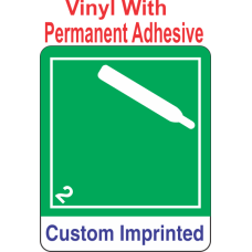 Non-Flammable Gas Class 2.2 Custom Imprinted Shipping Name Vinyl Int Wordless Labels