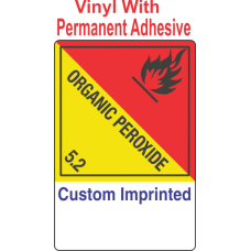 Organic Peroxide Class 5.2 Custom Imprinted Shipping Name (Extended) Vinyl Labels