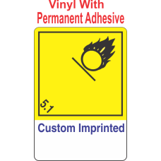 Oxidizer Class 5.1 Custom Imprinted Shipping Name (Extended) Vinyl Int Wordless Labels