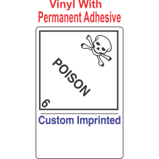 Poison Class 6.2 Custom Imprinted Shipping Name (Extended) Vinyl Labels