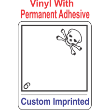 Poison Class 6.2 Custom Imprinted Shipping Name Vinyl Int Wordless Labels