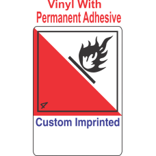 Spontaneously Combustible Class 4.2 Custom Imprinted Shipping Name (Extended) Vinyl Int Wordless Labels
