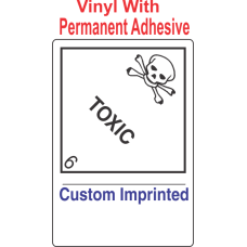 Toxic Class 6.1 Custom Imprinted Shipping Name (Extended) Vinyl Labels