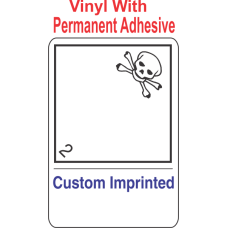 Toxic Gas Class 2.3 Custom Imprinted Shipping Name (Extended) Vinyl Int Wordless Labels