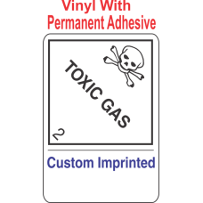 Toxic Gas Class 2.3 Custom Imprinted Shipping Name (Extended) Vinyl Labels