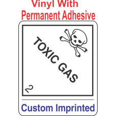 Toxic Gas Class 2.3 Custom Imprinted Shipping Name Vinyl Labels