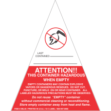 Container Hazardous When Empty Label