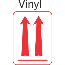 DOT Approved Red Up Arrow Orientation Label Vinyl