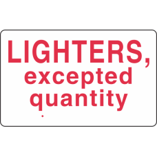 Lighters Excepted Quantity Labels