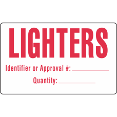 Lighters Identifier or Approval Number Labels