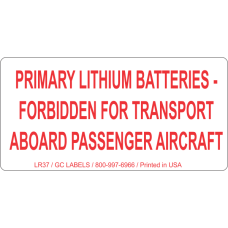 Primary Lithium Batteries Forbidden for Transport