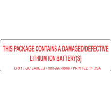 This Package Contains a Damaged or Defective Lithium Ion Battery