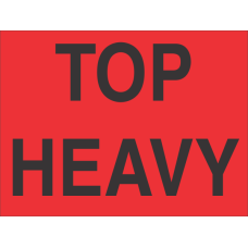 Top Heavy Fluorescent Red Label