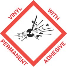 2 inch x 2 inch GHS Exploding Bomb Vinyl Label