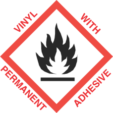 2 inch x 2 inch GHS Flame Vinyl Label
