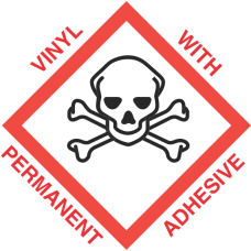 2 inch x 2 inch GHS Skull and Crossbones Vinyl Label