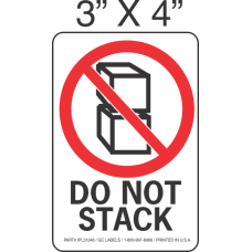 Pictorial Do Not Stack Label 3in x 4in