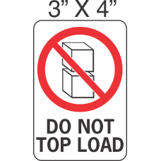 Pictorial Do Not Top Load Label 3in x 4in