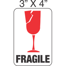 Pictorial Fragile Breaking Glass 3in x 4in