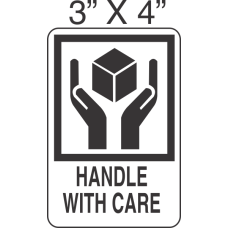 Pictorial Handle With Care Label 3in x 4in