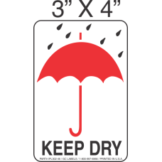 Pictorial Keep Dry Label 3in x 4in