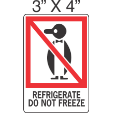 Pictorial Refrigerate Do Not Freeze Label 3in x 4in