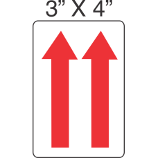 Pictorial Up Arrows Red Label 3in x 4in